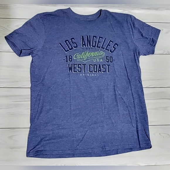 Blue Los Angeles West Coast California USA Graphic Tee - Picture 2 of 3